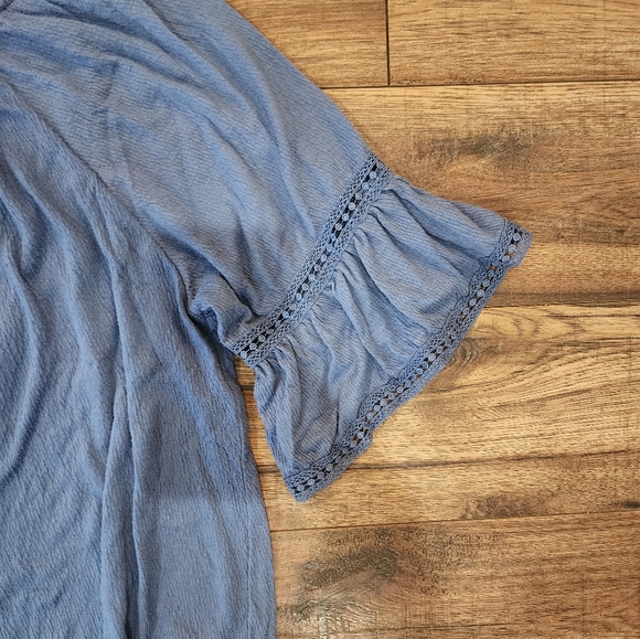 Old Navy Women's Short Sleeve Pullover Bohemian Boho Casual Blue Top X-Large XL - Picture 4 of 9